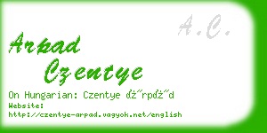 arpad czentye business card